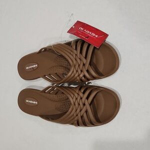 NWT Okabashi Venice Comfort Arch Support Sandal, Toffee, Size L 9.5-10.5